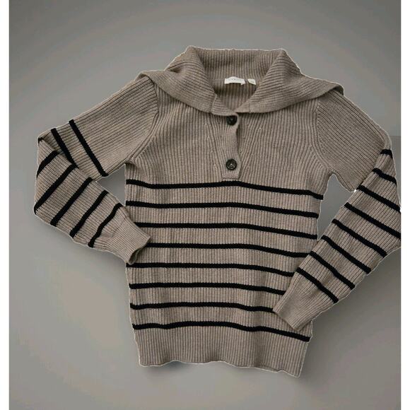 Cyrus Short Button Striped Pullover Sweater Size XS - Picture 1 of 4